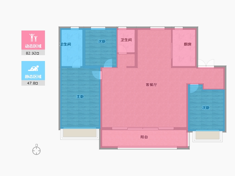 河北省-石家庄市-万科翡翠书院-119.20-户型库-动静分区