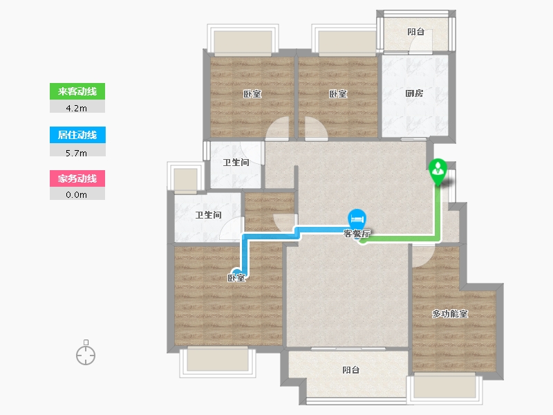 重庆-重庆市-合川新鸥鹏巴川府-94.70-户型库-动静线