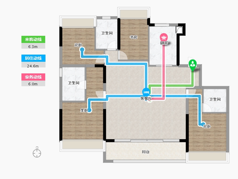 江苏省-无锡市-宸风云庐-137.67-户型库-动静线