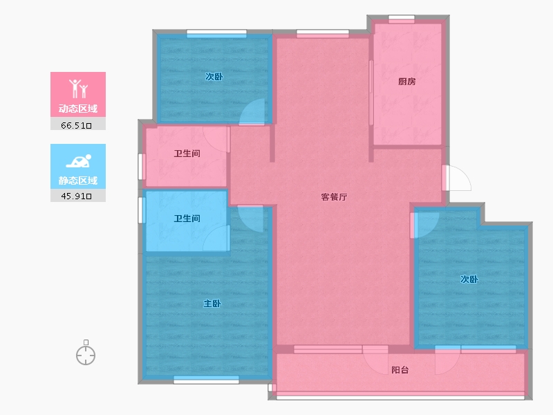 山东省-青岛市-融创影都壹號朗悦-101.00-户型库-动静分区