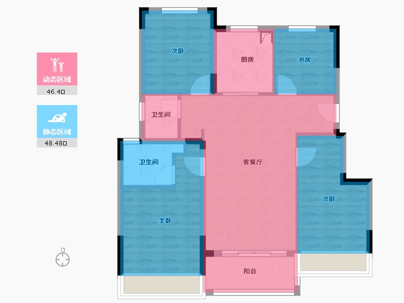 浙江省-绍兴市-金辉半岛云著-84.80-户型库-动静分区