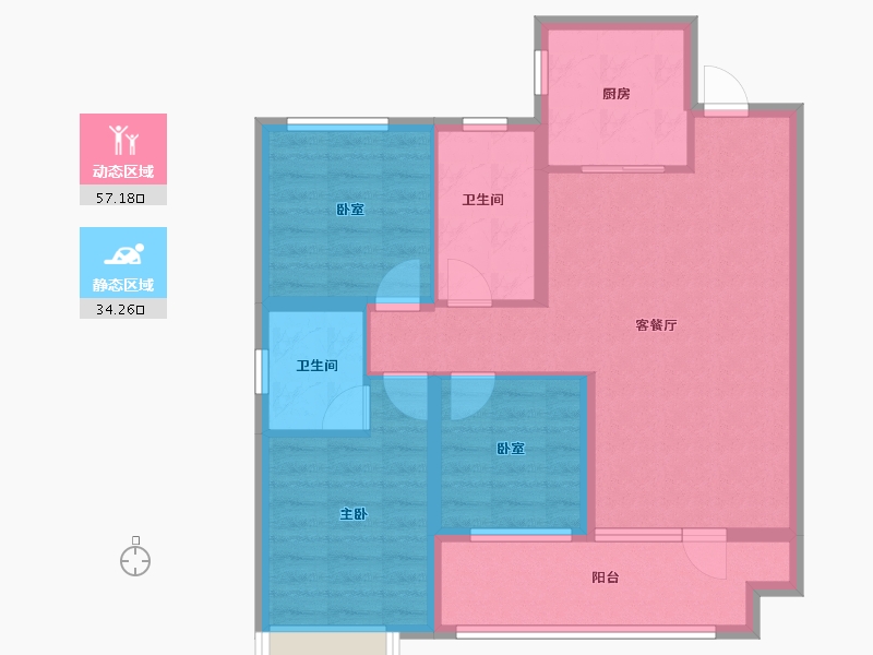 山东省-青岛市-卓越玺悦-81.14-户型库-动静分区