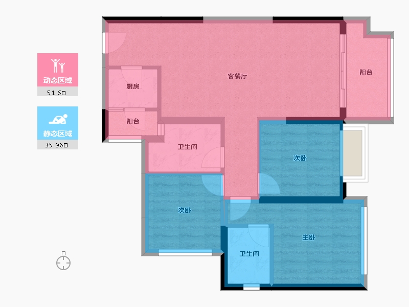 重庆-重庆市-金辉中央铭著-77.95-户型库-动静分区