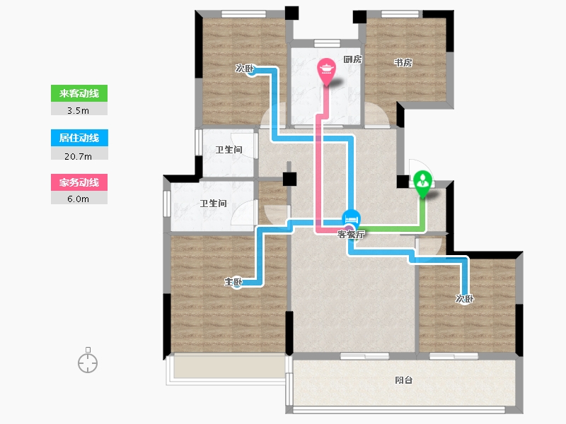 浙江省-台州市-中盛金茂铂珺府-103.20-户型库-动静线