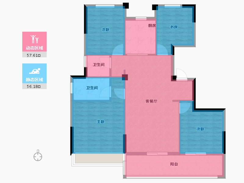 浙江省-台州市-中盛金茂铂珺府-103.20-户型库-动静分区