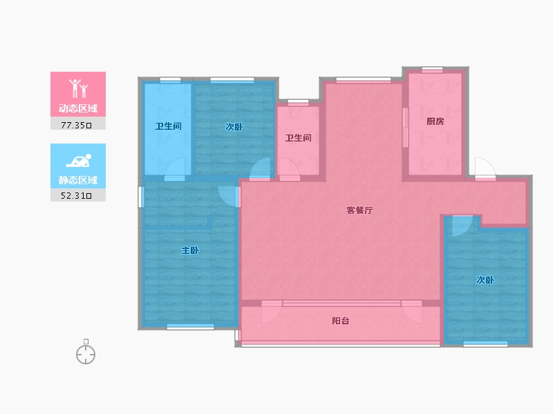 山东省-青岛市-融创影都壹號朗悦-116.01-户型库-动静分区