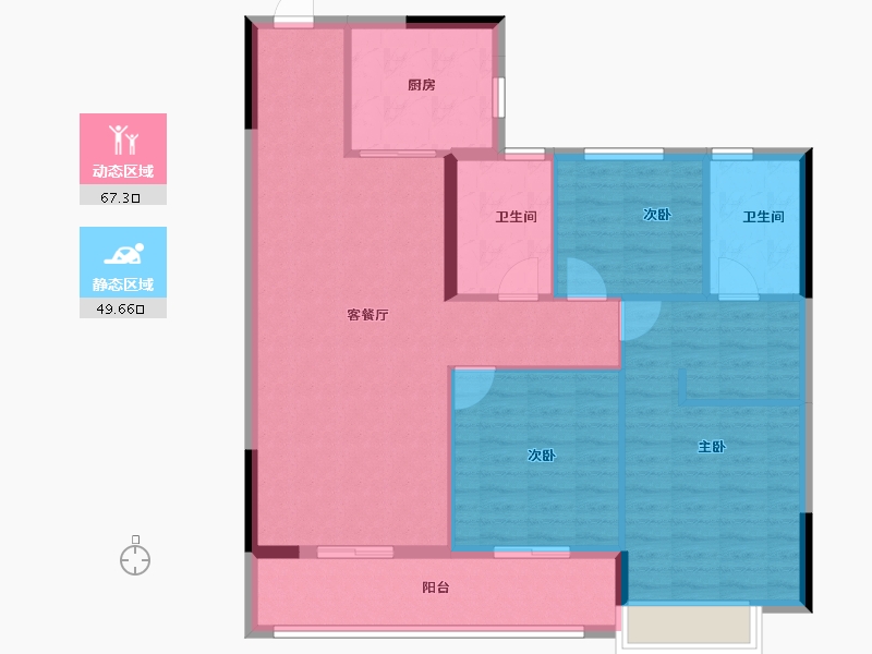 浙江省-台州市-云樾玖溪-106.39-户型库-动静分区