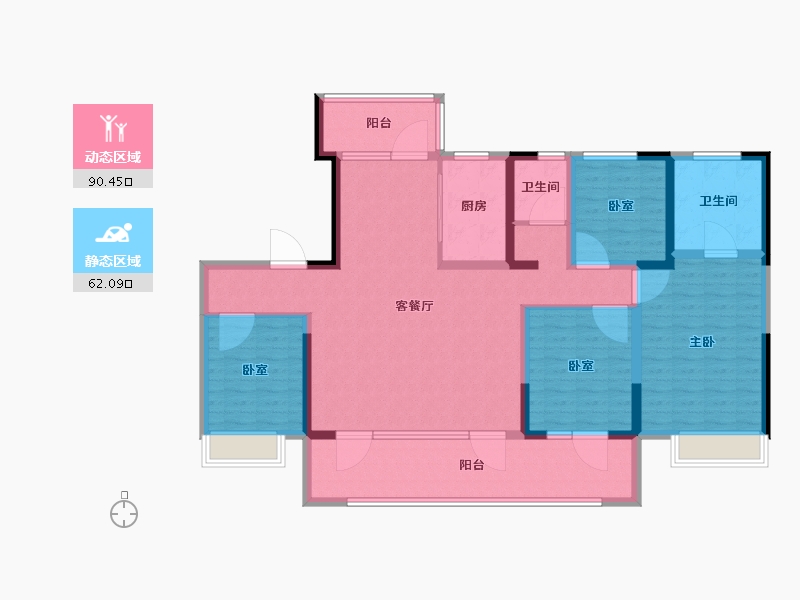 山东省-潍坊市-潍坊碧桂园翡翠郡-136.80-户型库-动静分区