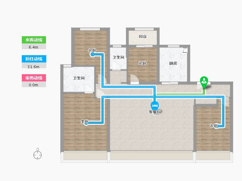 陕西省-西安市-龙湖春江天序-126.52-户型库-动静线