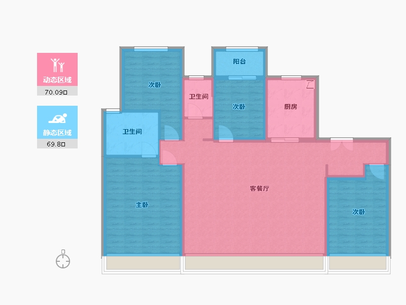 陕西省-西安市-龙湖春江天序-126.52-户型库-动静分区