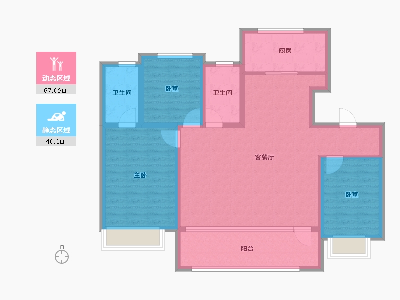 山东省-青岛市-卓越玺悦-95.21-户型库-动静分区