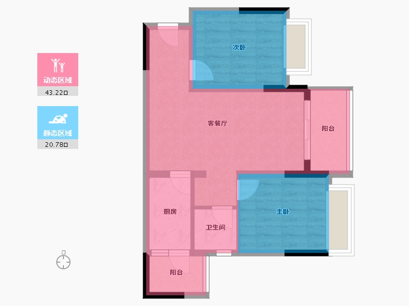 重庆-重庆市-御华兰亭-56.45-户型库-动静分区