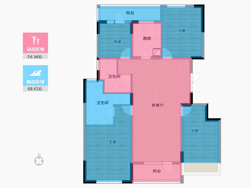 江苏省-无锡市-新力朗诗熙华府-111.48-户型库-动静分区