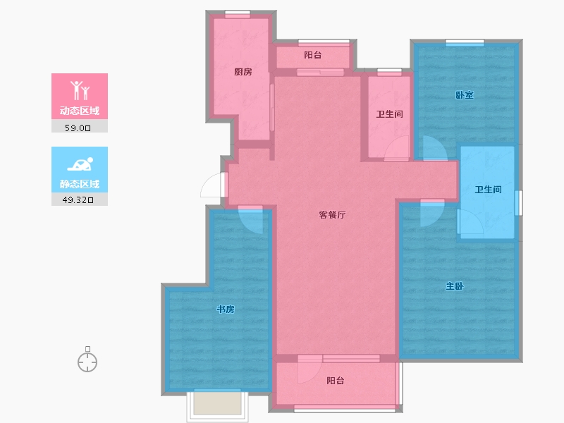 山东省-青岛市-灵山湾壹号-96.01-户型库-动静分区