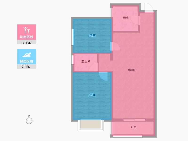 河北省-石家庄市-TENAHO世家-65.71-户型库-动静分区