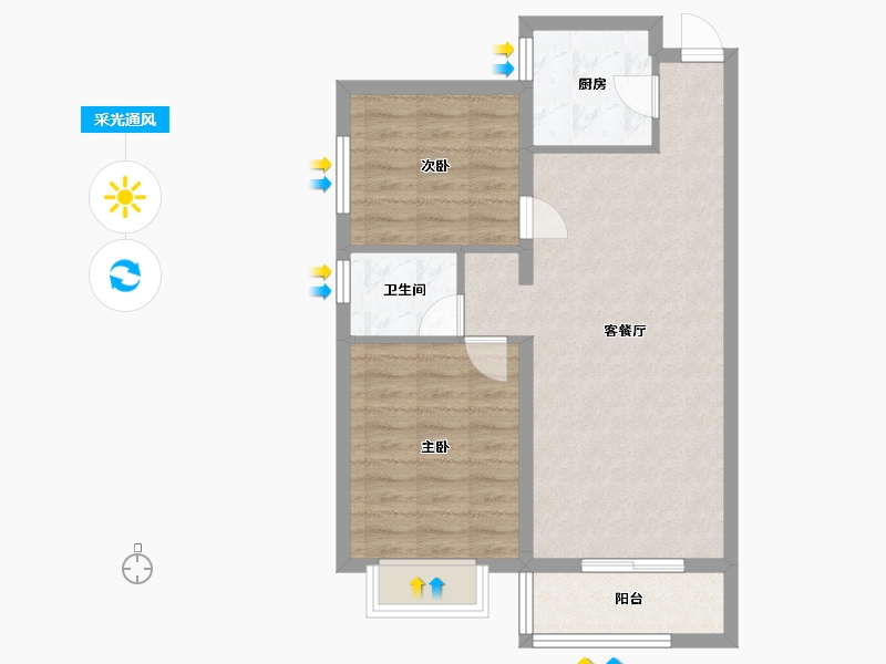 河北省-石家庄市-TENAHO世家-65.71-户型库-采光通风