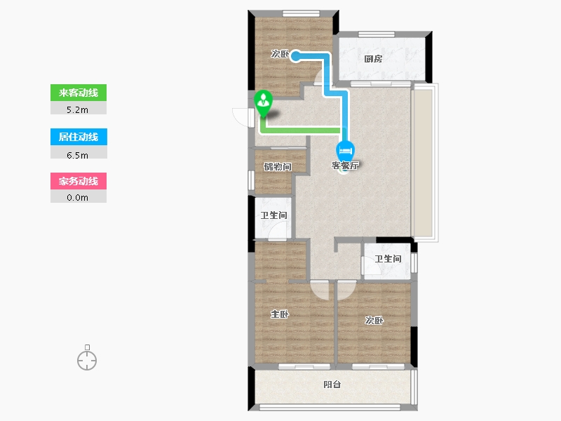 浙江省-台州市-云樾玖溪-92.80-户型库-动静线