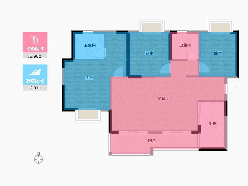 广东省-广州市-贵阳恒大未来城-95.01-户型库-动静分区