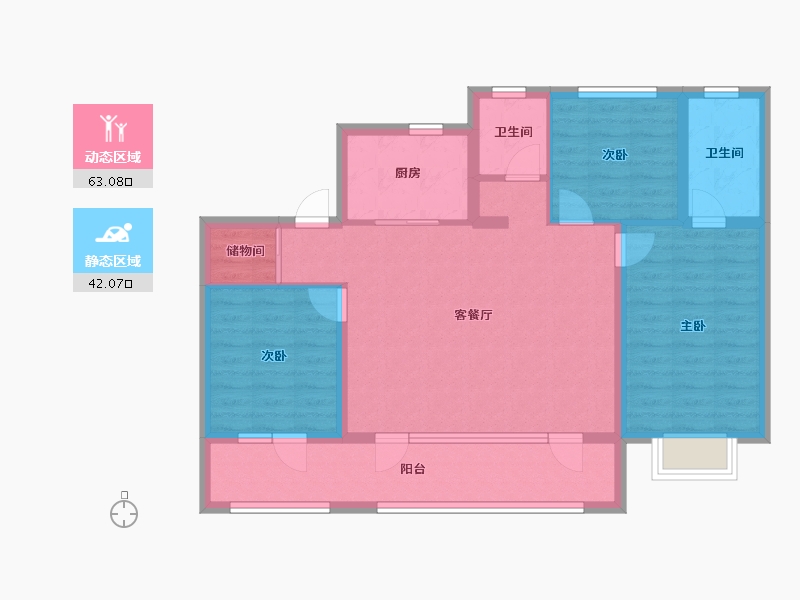 山东省-青岛市-融创影都壹號朗悦-94.01-户型库-动静分区