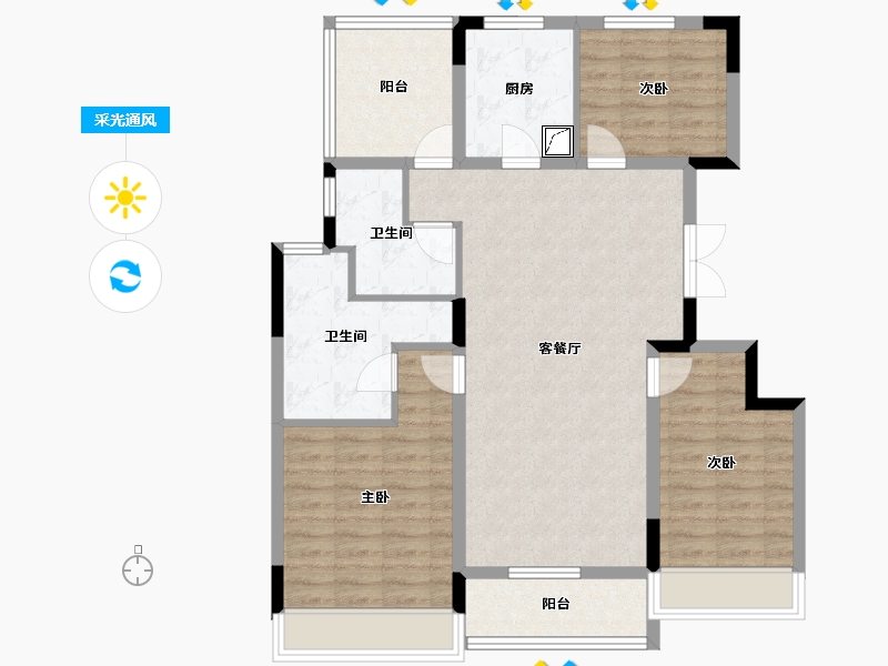 江苏省-无锡市-新力朗诗熙华府-97.10-户型库-采光通风