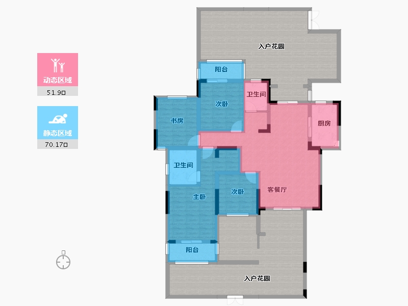 重庆-重庆市-三磊国汇中心-198.15-户型库-动静分区