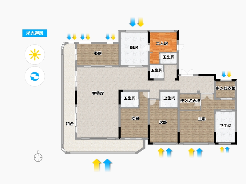 浙江省-绍兴市-金昌烟波飞鹭-252.91-户型库-采光通风