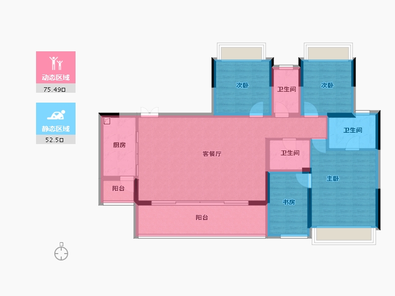 重庆-重庆市-金辉中央铭著-114.97-户型库-动静分区