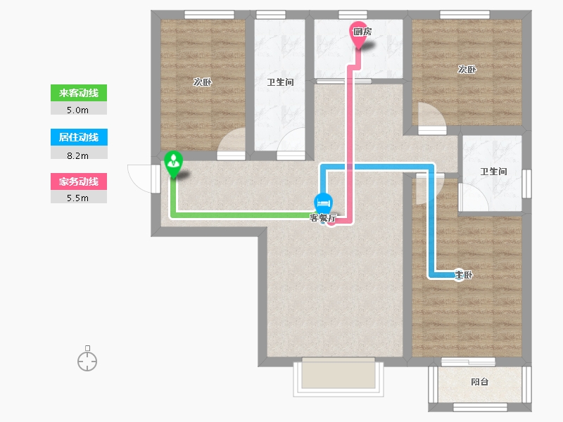 河北省-石家庄市-雅都园-80.52-户型库-动静线