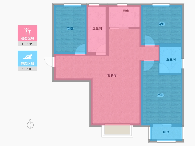 河北省-石家庄市-雅都园-80.52-户型库-动静分区