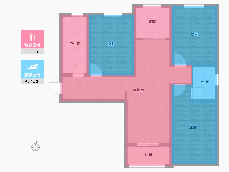 河北省-石家庄市-雅都园-76.73-户型库-动静分区