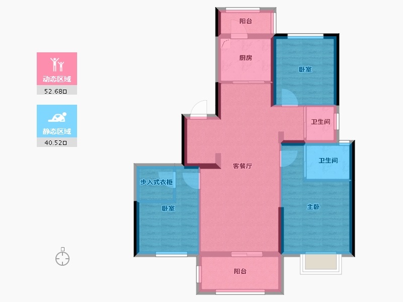 湖南省-长沙市-宇业东方红郡-82.57-户型库-动静分区