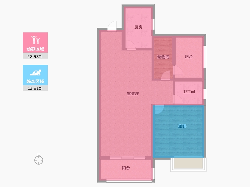 湖南省-长沙市-中建钰和城-63.99-户型库-动静分区