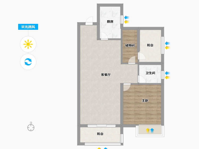 湖南省-长沙市-中建钰和城-63.99-户型库-采光通风