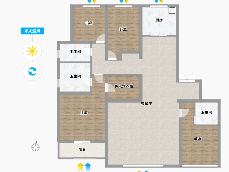 山西省-太原市-融创中心-157.40-户型库-采光通风