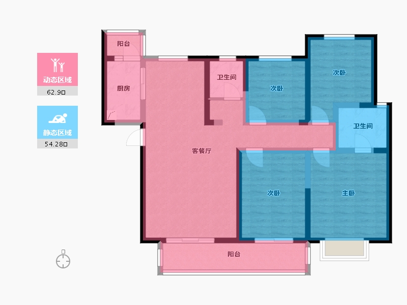 陕西省-西安市-隆源国际城·悦启-103.23-户型库-动静分区