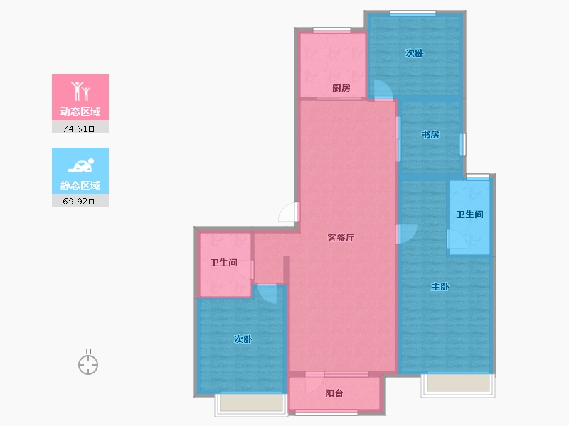 山东省-青岛市-融创维多利亚湾-131.06-户型库-动静分区