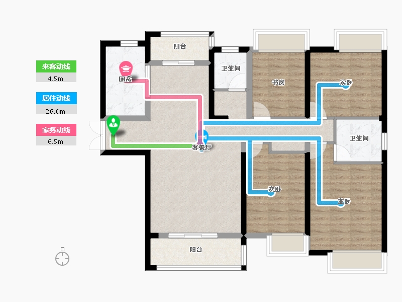 湖北省-武汉市-中建御景星城-106.06-户型库-动静线