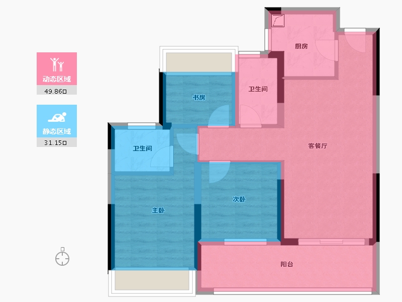 浙江省-绍兴市-金樾玖著-71.20-户型库-动静分区