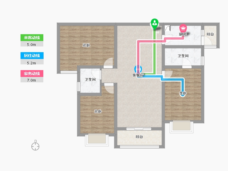 陕西省-西安市-隆源国际城·悦启-94.23-户型库-动静线