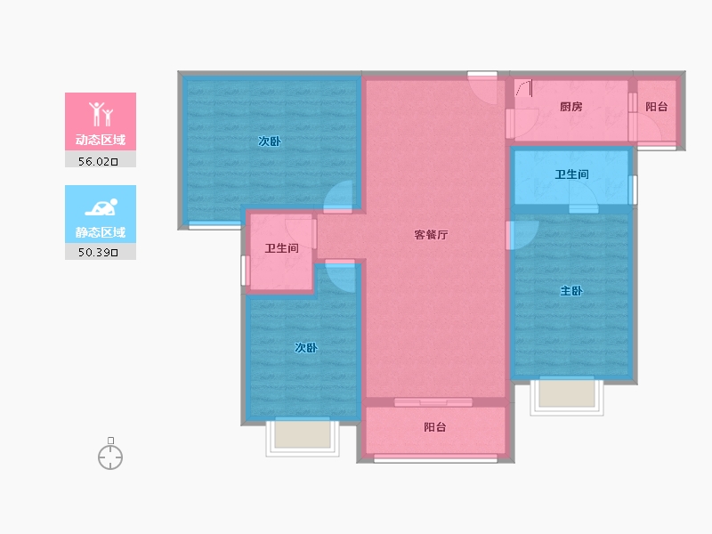 陕西省-西安市-隆源国际城·悦启-94.23-户型库-动静分区