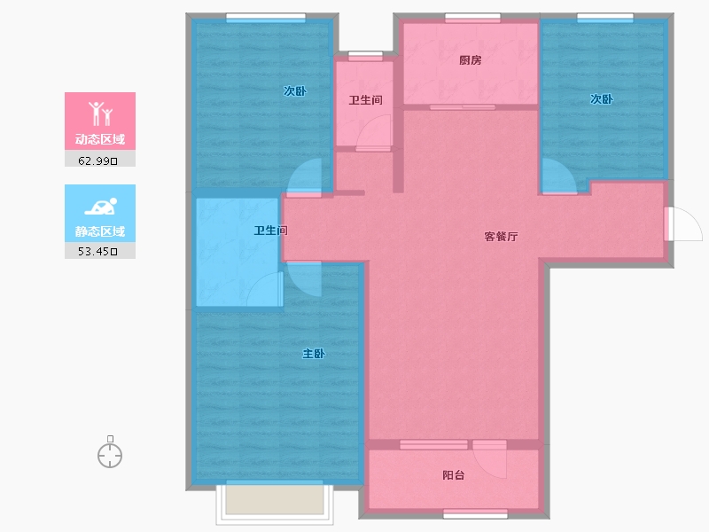 河北省-石家庄市-五合锦江府-105.30-户型库-动静分区