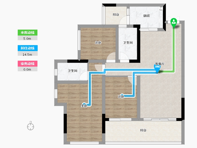 重庆-重庆市-蓝光悦江府-97.39-户型库-动静线