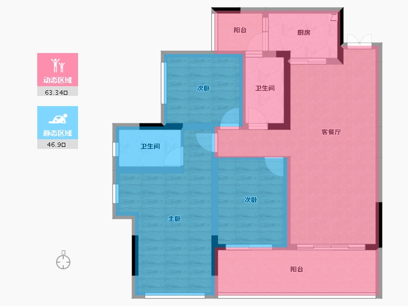 重庆-重庆市-蓝光悦江府-97.39-户型库-动静分区