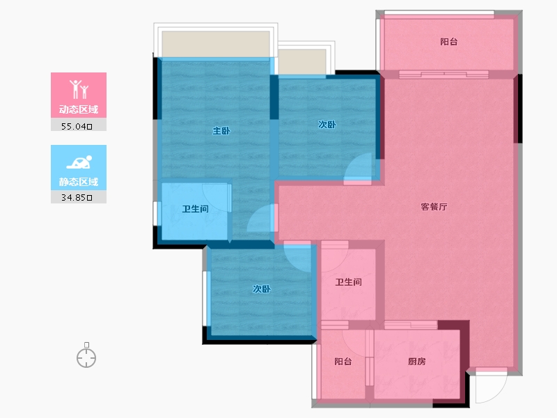 重庆-重庆市-银河公园山水-79.22-户型库-动静分区