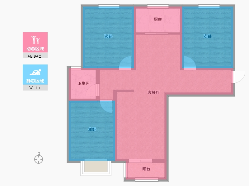 河北省-石家庄市-雅都园-76.78-户型库-动静分区