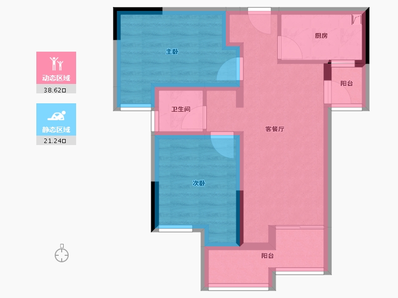 重庆-重庆市-融创云湖十里-51.35-户型库-动静分区