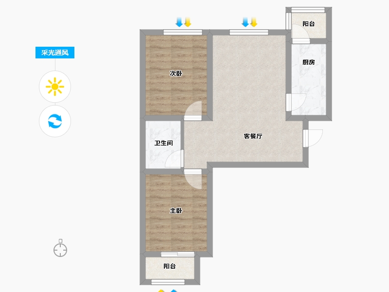 河北省-石家庄市-雅都园-56.41-户型库-采光通风