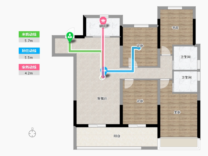 浙江省-台州市-金地翡翠云邸-104.01-户型库-动静线