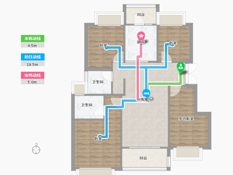 重庆-重庆市-合川新鸥鹏巴川府-88.28-户型库-动静线