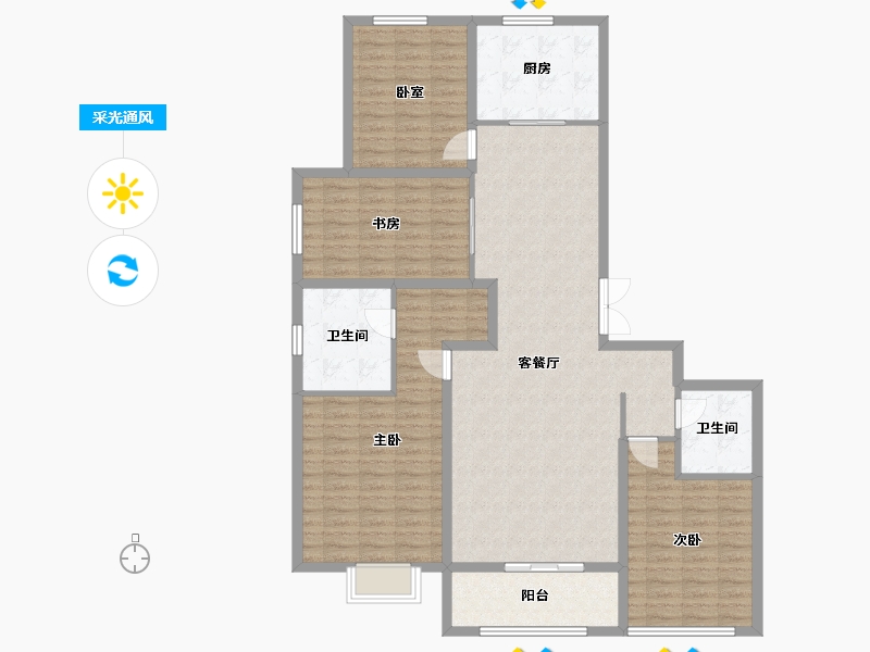 山西省-太原市-融创中心-133.90-户型库-采光通风